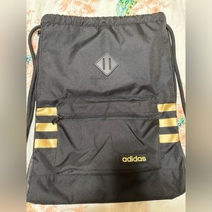 adidas Classic 3S Sackpack, Black/Gold, One Size